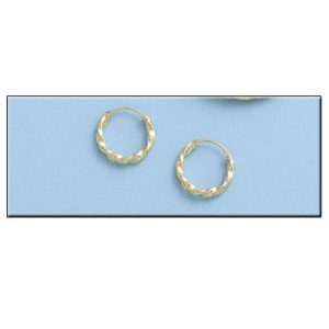 Aros oro 18kl rizados – 10mm