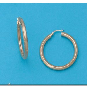 Aros oro 18kl tubo hexagonal – 32mm
