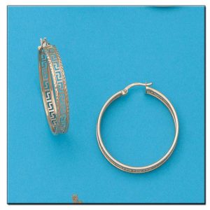Aros oro 18kl tallados greca – 30mm