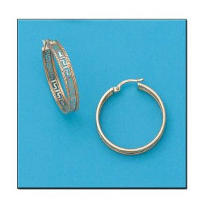 Aros oro 18kl greca -25mm