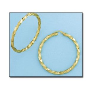 Aros oro 18kl rizados – 50mm