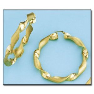 Aros oro 18kl rizados –  53mm