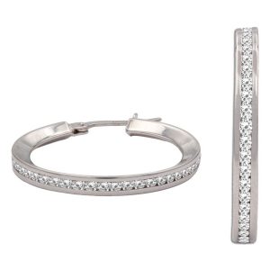 Aros oro blanco 18kl circonitas – 20mm