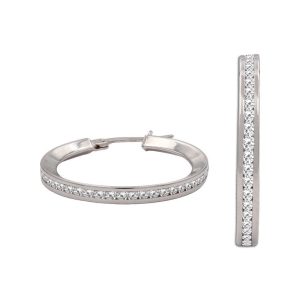 Aros oro blanco 18kl circonitas – 15mm