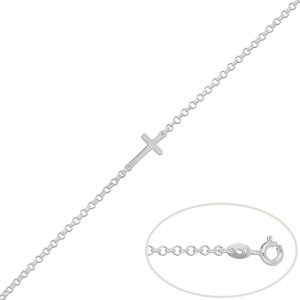 Pulsera plata 925mm cruz