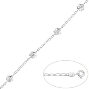 Pulsera plata 925mm flor circonitas