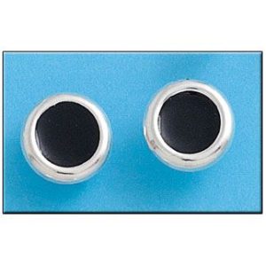 Pendiente plata 925mm circulo negro – 14mm