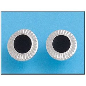 Pendiente plata 925mm circulo negro – 15mm