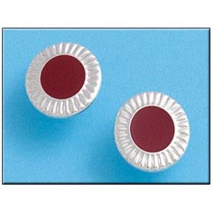 Pendiente plata 925mm circulo rojo – 15mm