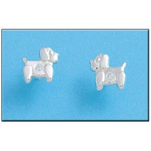 Pendientes perro grande plata 925mm