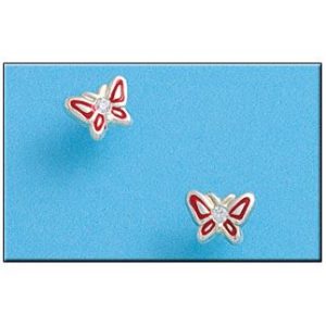 Pendiente plata 925mm mariposa esmaltada – 9x6mm