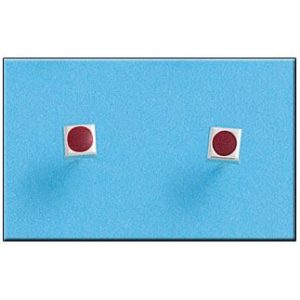 Pendiente plata 925mm cuadrado rojo