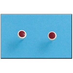 Pendiente plata 925mm circulo rojo