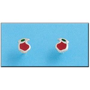 Pendiente plata 925mm manzana esmaltada