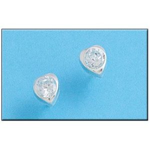 Pendiente plata 925mm corazon circonitas