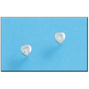 Pendiente plata 925mm corazon circonitas