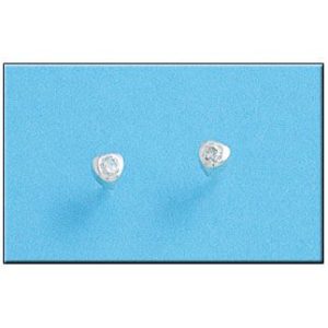 Pendiente plata 925mm corazon circonita