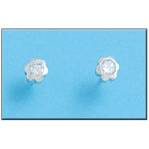 Pendiente plata 925mm flor circonita