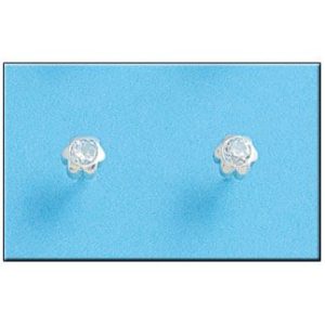 Pendiente plata 925mm flor circonita