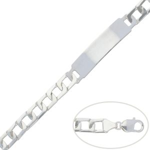 Pulsera con placa plata 925mm – 9mm