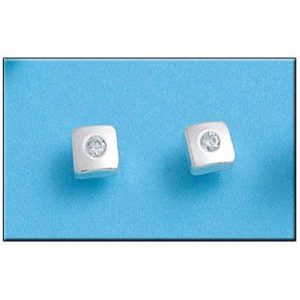 Pendiente plata 925mm cuadrado circonita