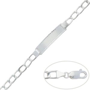 Pulsera con placa plata 925mm – 6.50mm
