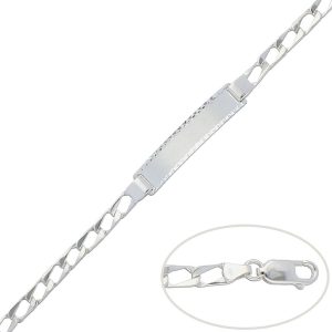 Pulsera con placa plata 925mm – 5mm
