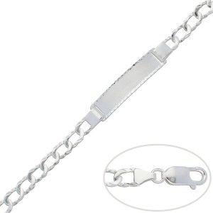 Pulsera con placa plata 925mm – 6.50mm