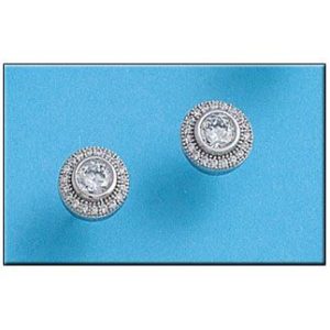 Pendientes plata 925mm redondo circonitas