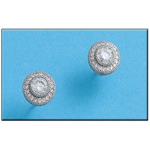 Pendientes plata 925mm redondo circonitas
