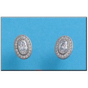 Pendientes plata 925mm ovalado circonitas