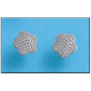 Pendientes flor circonitas plata 925mm