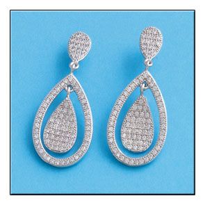 Pendientes plata 925mm lagrima circonitas