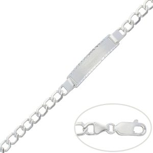 Pulsera con placa plata 925mm – 7mm
