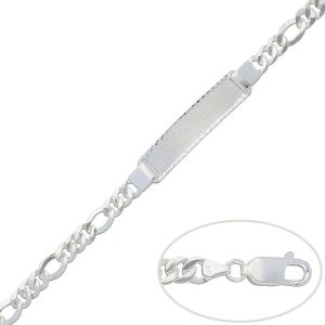 Pulsera con placa plata 925mm – 7mm