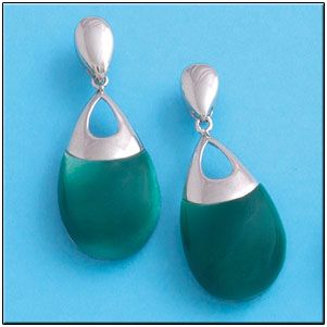 Pendientes plata 925mm resina verde