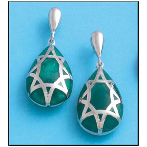 Pendientes plata 925mm resina verde