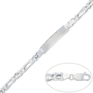 Pulsera con placa plata 925mm – 7mm