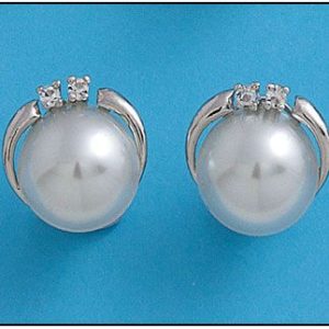 Pendiente plata 925mm perla china – 15mm