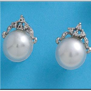Pendiente plata 925mm perla china – 13mm