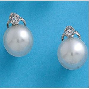Pendiente plata 925mm perla china – 14mm