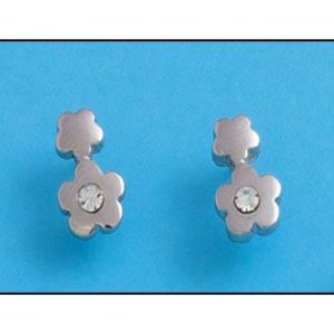 Pendientes plata 925mm flor circonitas