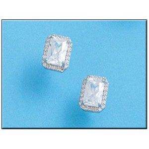 Pendientes rectangular plata 925mm