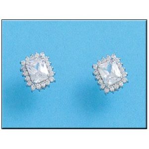 Pendientes plata 925mm rectangular