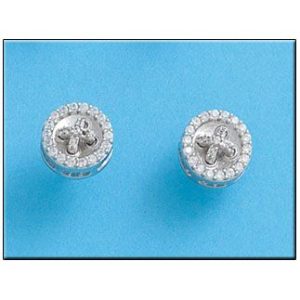Pendientes plata 925mm redondo circonita