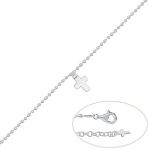 Pulsera plata 925mm cruz