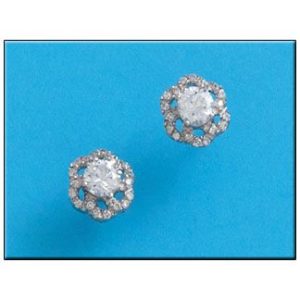 Pendientes plata 925mm flor circonitas