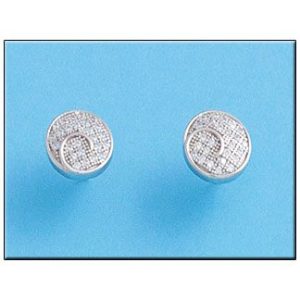 Pendientes plata 925mm redondo circonitas
