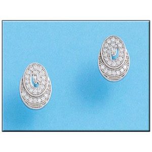 Pendientes plata 925mm ovalado circonitas
