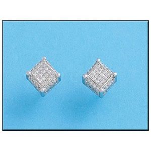 Pendientes plata 925mm cuadrados